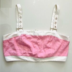 Anthropologie Pink and White Tank Top